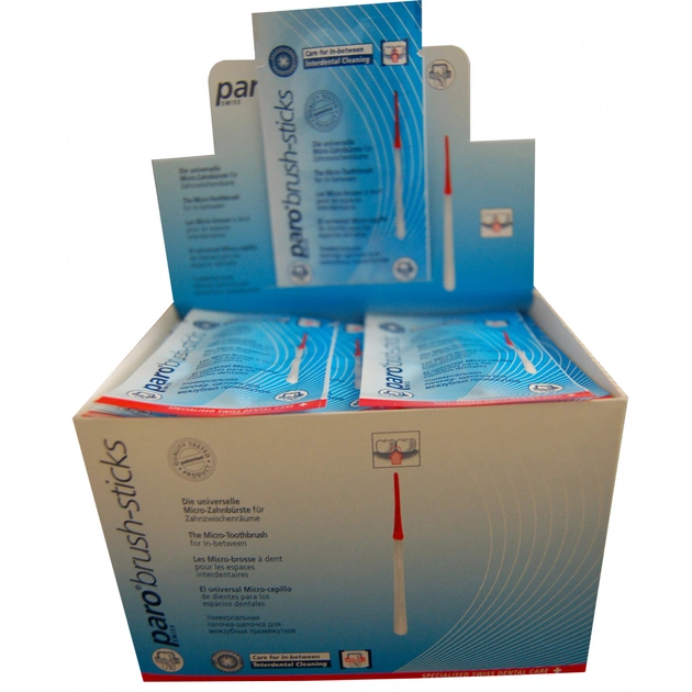 Щітки для міжзубних проміжків Paro Swiss brush-stick в індивідуальних пакетиках 60 шт. (7610458010624) - picture 4