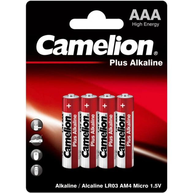 Батарейка Camelion AAA LR03 Plus Alkaline * 4 (LR03-BP4) - изображение 1