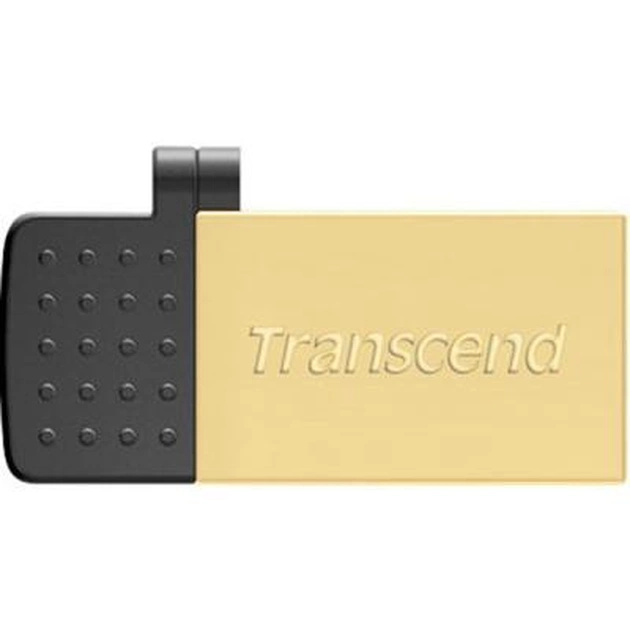 USB флеш накопичувач Transcend 32GB On-The-Go Gold USB 2.0 (TS32GJF380G) - изображение 1