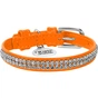Нашийник для тварин WAUDOG Glamour з QR-паспортом "Стрази" XS Ш 9 мм помаранчевий (33064) - зменшене зображення 2