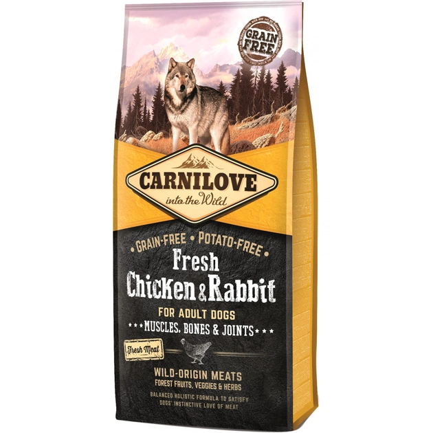 Сухий корм для собак Carnilove Fresh Chicken and Rabbit for Adult dogs 12 кг (8595602527526) - зображення 1