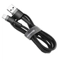 Дата кабель USB 2.0 AM to Lightning 0.5m Cafule 2.4A grey+black Baseus (CALKLF-AG1) - зменшене зображення 1