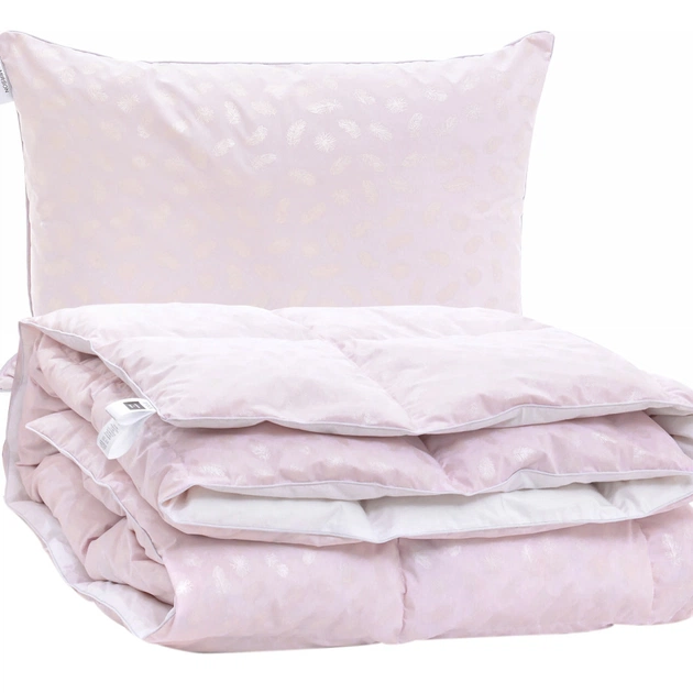 Ковдра MirSon Набір №2150 Bio-Pink Зима 50% пух 155х215 + подушка (2200003024838) - изображение 1