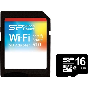 Карта пам'яті Silicon Power 16GB microSD class 10 Sky Share (SP016GBWSAS10HAK) зображення 1