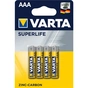 Батарейка Varta SUPERLIFE Zinc-Carbon R03 * 4 (02003101414) - зменшене зображення 1