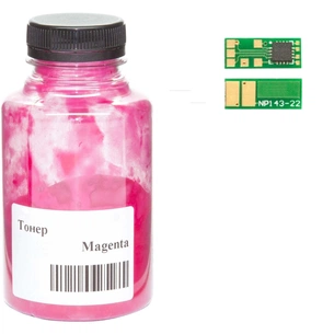 Тонер WWM HP LJ Pro M252, Canon 045, 45г Magenta + chip (045-CF403A-201M) зображення 1