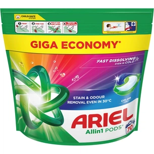 Капсули для прання Ariel Pods All-in-1 Color Для кольорового 70 шт. (8700216764186) изображение 1