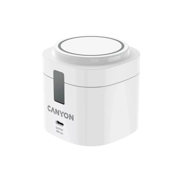 Зарядное устройство Canyon 4-in-1 wireless charging stand 30W + cable 1.0m white (CNS-WCS405WW/A) - изображение 1