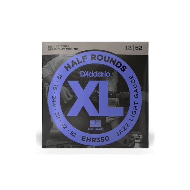 Струни для гітари D'Addario XL Half Rounds Jazz Light (12-52) (EHR350) - picture 1