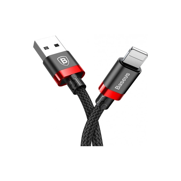 Дата кабель USB 2.0 AM to Lightning 1.0m Cafule Black-Red Baseus (CALKLF-B19) - изображение 1