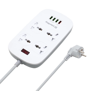 Мережевий фільтр живлення ColorWay 4 розетки/4USB White 1.8м (1QC3.0 + 3 AUTO ID) (CW-CHU44QW) зображення 1