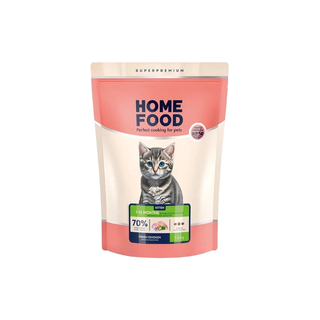 Сухой корм для кошек Home Food KITTEN Fresh Chicken 1.6 кг (4820235020842) - изображение 1