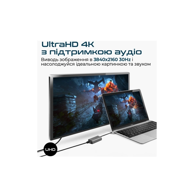Перехідник USB-C to HDMI 4K30Hz grey Promate (medialink-h1.grey) - picture 7