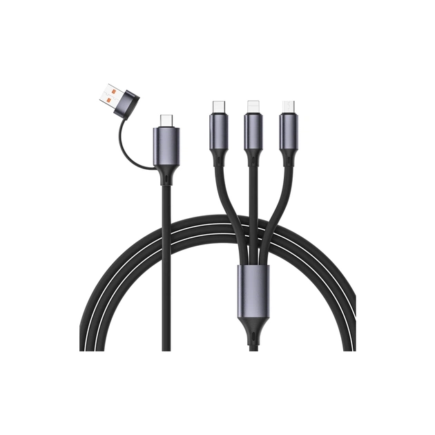 Дата кабель USB-C + USB A to Lightning + Micro 5P + USB-C 1.5m Cablexpert (CC-USB2S-ACM31-1.5M) - изображение 1