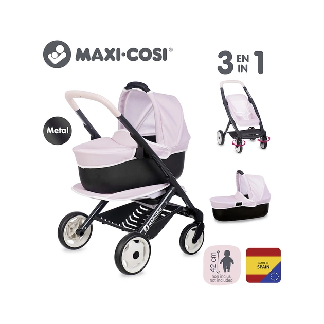 Коляска для ляльок Smoby Maxi-Cosi 3 в 1. Рожева перлина зі знімною люлькою, 55 x 39 x 64 см, 3+ (7600253121) - picture 6