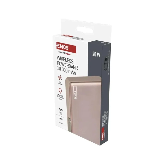 Батарея універсальна EMOS 10000mAh, MagSafe, 20W, pink (B0552RG) - зображення 4