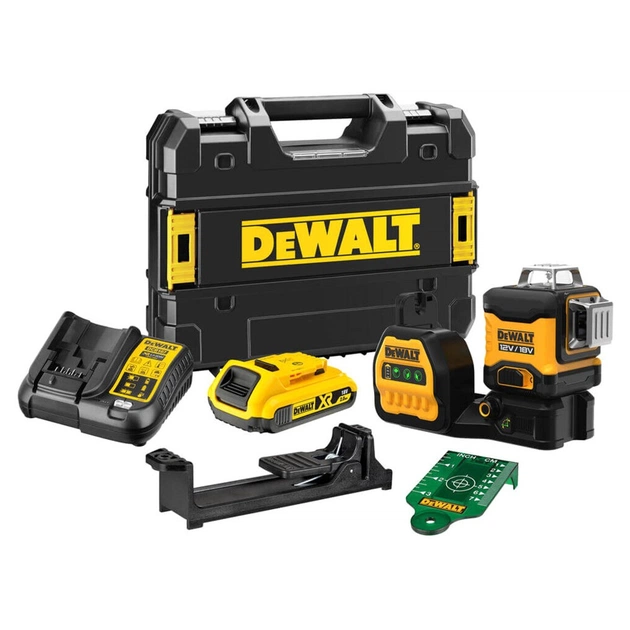 Лазерний нівелір DeWALT лінійний 10.8/12/18В XR Li-Ion, зелений промінь, 1x2Ah 18V, TSTAK (DCE089D1G18) - picture 8