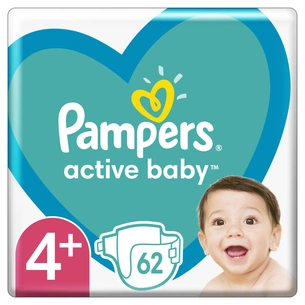 Підгузки Pampers Active Baby Maxi Plus Розмір 4+ (10-15 кг) 62 шт (8001090948335) зображення 1