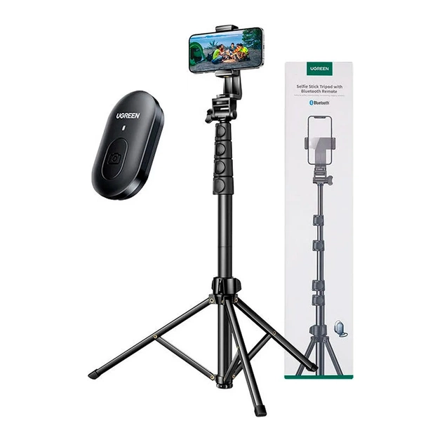Штатив Ugreen LP680 Selfie Stick Tripod with Bluetooth Remote Black (15609) - зображення 3