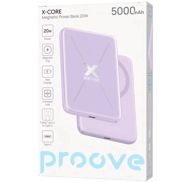 Універсальна мобільна батарея Proove X-Core 20W 5000mAh Purple (PNXC20010009) - picture 7
