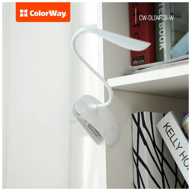 Настільна лампа ColorWay LED Flexible & Clip з вбудованим акумулятором 500mAh (CW-DL04FCB-W) - picture 2
