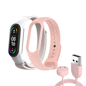 Ремінець до фітнес браслета Armorstandart комплект 3шт Xiaomi Mi Band 7/6/5 New Style Pink (ARM77037) зображення 1