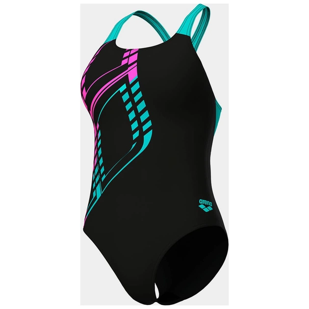 Купальник Arena Graphic Swimsuit Swim Pro L 010809-580 чорний, блакитний, рожевий 40 (3468337757429) - зображення 6
