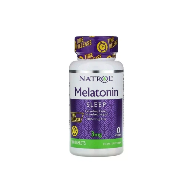 Амінокислота Natrol Мелатонін, Повільне вивільнення, Melatonin, Time Release, 3 (NTL-00458) - зображення 1