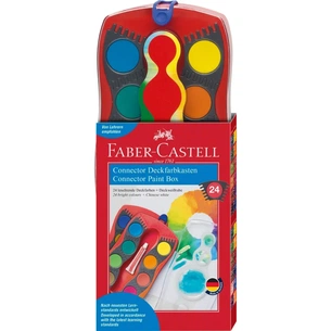 Акварельные краски Faber-Castell CONNECTOR "Скріплюй разом" 24 кольора, з кроючими білилами (125031) (32268) изображение 1