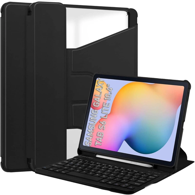 Чохол до планшета BeCover 360° Rotatable + Keyboard Samsung Tab S6 Lite 10.4 P610/P613/P615/P619 Black (712404) - зображення 1