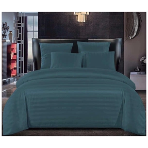 Постільна білизна ШЕМ Страйп-Сатин Бірюза полуторна 150 х 215 (1,5 Страйп-Сатин_Бірюза) зображення 1