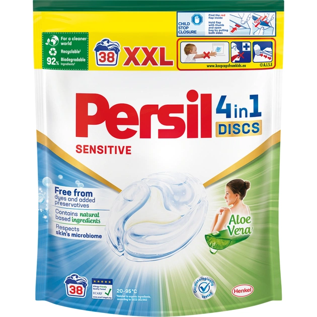 Капсули для прання Persil Discs Sensitive 38 шт. (9000101565287) - изображение 1