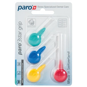 Щітки для міжзубних проміжків Paro Swiss 3star grip набір зразків 4 різних розмірів (7610458010907) изображение 1