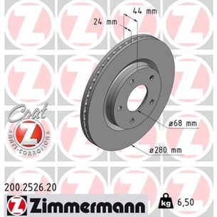 Гальмівний диск ZIMMERMANN 200.2526.20 зображення 1