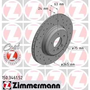 Гальмівний диск ZIMMERMANN 150.3461.52 зображення 1