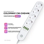Мережевий фільтр живлення ColorWay CW-CHE44W, 4 розетки/4USB White 2M (CW-CHE44W) - зменшене зображення 8