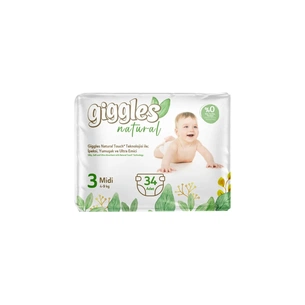 Підгузки Giggles Natural 3 Midi 4-9 кг 34 шт (8680131206391) зображення 1