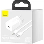 Зарядний пристрій Baseus Super Si 1C 20W With Simple Wisdom Data Cable Type-C/iP White (TZCCSUP-B02) - уменьшенное изображение 7