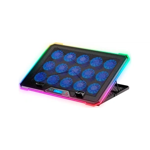 Підставка до ноутбука IceCoorel 10-19", 15*60mm 2550 RPM, 2*USB, + LCD, 415x296x28mm, RGB (K15D) зображення 1