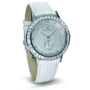 Наручний годинник Seculus 1675.2.1069 white, ss cz stones, white leather зображення 1