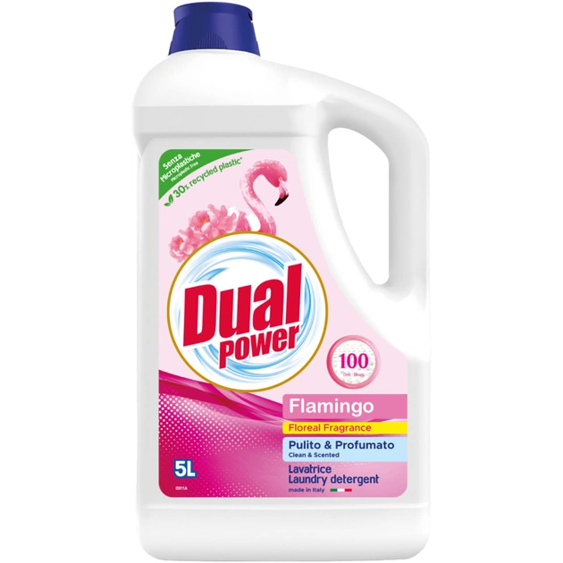 Гель для прання Dual Power для білих і кольорових речей Фламінго 5 л (8054633837597) - зображення 1