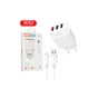 Зарядний пристрій XO 1xUSB QC3.0 18W + 2xUSB 2.4A + cable USB-C white (L72-TC-WH) - зменшене зображення 4
