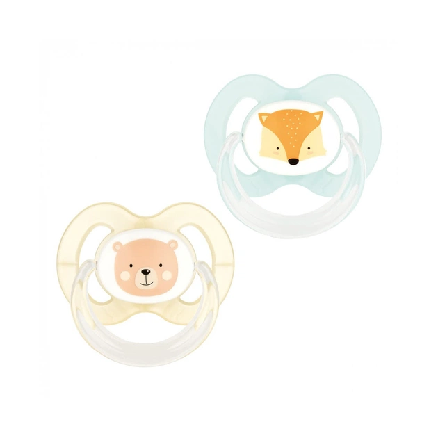 Пустышка Baby-Nova Forest Animals 6-18 мес. персиковая/бирюзовая 2 шт (3962321) - изображение 1