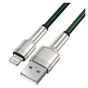 Дата кабель USB 2.0 AM to Lightning 2.0m 2.4A metal green Baseus (CALJK-B06) - зменшене зображення 3
