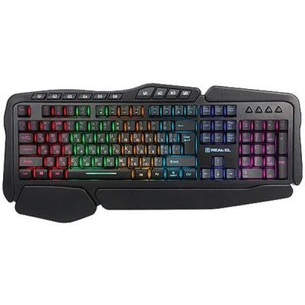 Клавіатура REAL-EL 8900 Gaming RGB Macro, black зображення 1