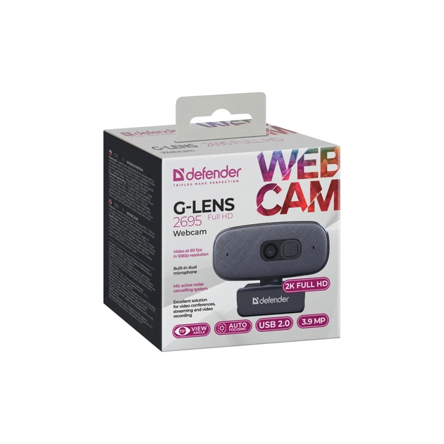 Веб-камера Defender G-lens 2695 FullHD 2K 1520p Black (63195) - picture 9