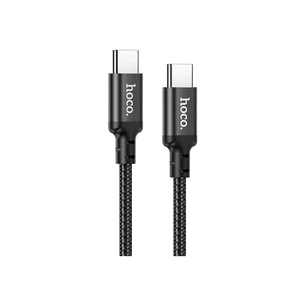 Дата кабель USB-C to USB-C 1.0m 60W nylon X14 black HOCO (6931474752215) зображення 1