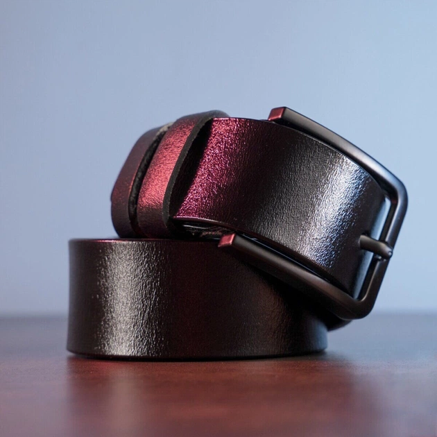 Ремінь Vintage Чоловічий шкіряний Чорний (20222) - зображення 6