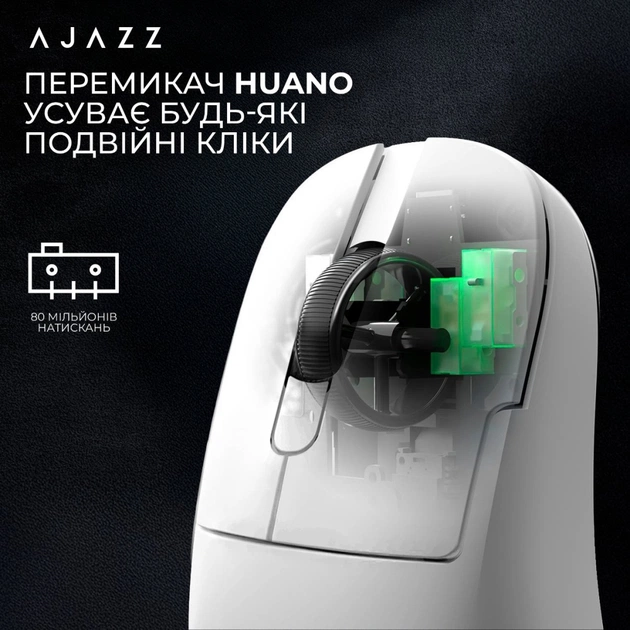 Мишка Ajazz AJ179P MC Charging Dock Wireless/Bluetooth/USB White (AJ179P-MC-W) - picture 11