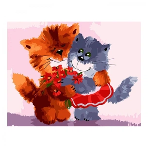 Картина по номерам Strateg Пара котиків 30х40 см (SV-0061) зображення 1